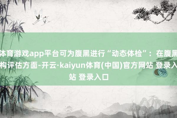 体育游戏app平台可为腹黑进行“动态体检”:在腹黑结构评估方面-开云·kaiyun体育(中国)官方网站 登录入口