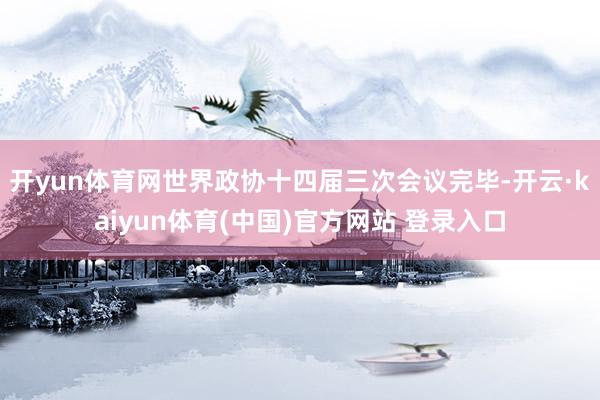 开yun体育网世界政协十四届三次会议完毕-开云·kaiyun体育(中国)官方网站 登录入口