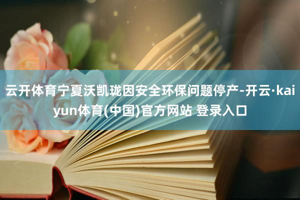 云开体育宁夏沃凯珑因安全环保问题停产-开云·kaiyun体育(中国)官方网站 登录入口
