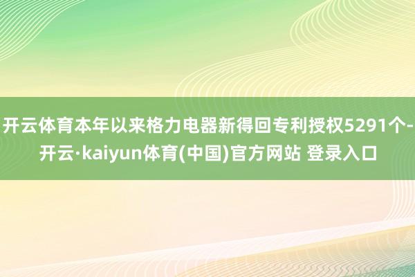 开云体育本年以来格力电器新得回专利授权5291个-开云·kaiyun体育(中国)官方网站 登录入口